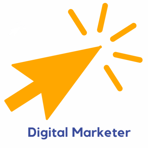 Orange & Blue Digital Marketer Logo